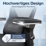 CLOUVOU CleverSeat Ergonomischer Bürostuhl 150 kg – Testsieger mit 4D Armlehnen – Bild 8