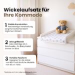 regalik Wickelaufsatz für IKEA Malm – 72x54 cm Wickeltisch mit abgerundeten Frontplatten, Oak – Bild 4