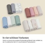 Ehrenkind® Mulltücher 70x70 cm aus Bio-Baumwolle – 4er-Set Musselintücher für Neugeborene – Bild 8
