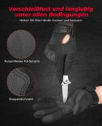 KEMIMOTO Taktische Handschuhe mit Kohlefaser Knöchelprotektor & Touchscreen – Einsatzhandschuhe – Bild 2