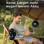 EasyAcc 10000mAh Clip-Ventilator 20cm – 37h Laufzeit mit Powerbank-Funktion & 5 Geschwindigkeiten – Bild 6