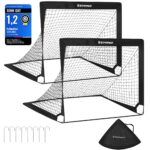 SONGMICS Fussballtor 2er Set 90x120x90 cm – Pop-up Tor für Kinder mit schnellem Aufbau