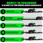 Rhino USA Selbstaufrollende Spanngurte 2er-Pack – 540kg Bruchfestigkeit für sichere Ladungssicherung – Bild 6