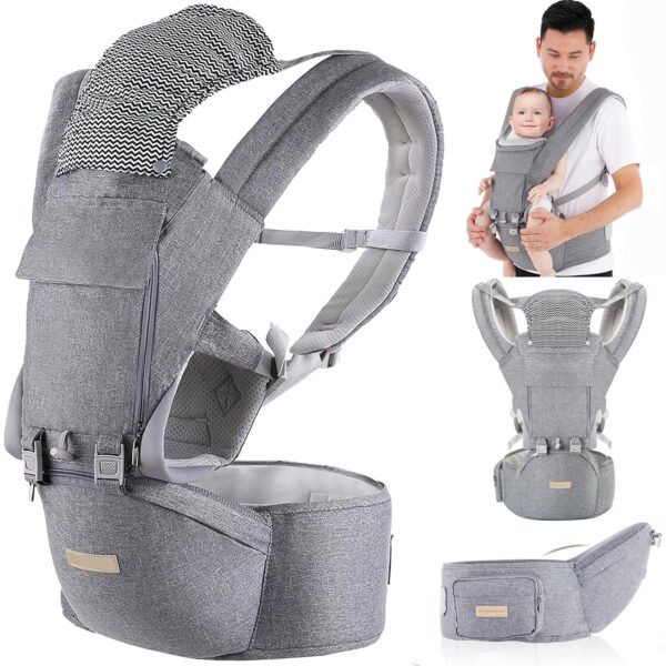 Kisdream 9-in-1 Babytrage mit ergonomischem M-Sitz – Für Babys 3–36 Monate