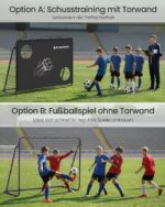 SONGMICS Fussballtor 215x76x150 cm mit Torwand – Trainingstor für Garten & Strand – Bild 6