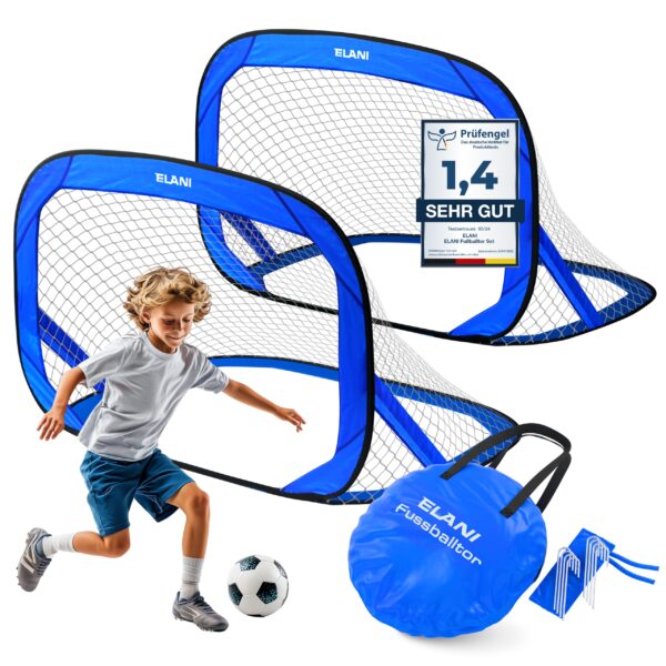 ELANI Fussballtor Kinder 2er Set – Pop-Up Klapptor für Garten & Indoor