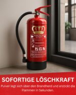 König Feuerlöscher Pulver 6 kg ABC – DIN EN 3 Dauerdruck mit Wandhalterung – Bild 4