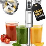 LEBENLANG 1500W Stabmixer Edelstahl – Pürierstab mit Messbecher & Spritzschutz