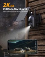 NUASI 4G LTE Überwachungskamera Aussen mit Akku & Solarpanel – Kabellos IP66 wasserdicht – Bild 2