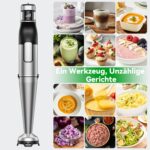 BESROY Stabmixer Set 5 in 1 mit 1100W Motor – Multifunktionales Püriergerät für Suppen & Smoothies – Bild 4