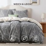 BEDSURE Bettwäsche 135x200 4teilig – Mikrofaser Wendebettwäsche mit Reissverschluss Grau – Bild 2