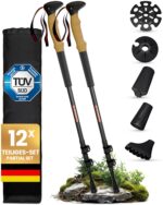 Alpenwert Teleskop-Wanderstöcke Carbon-Aluminium – TÜV geprüft für Damen & Herren