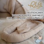PaLulli® Baby Nestchen 100x60cm – Musselin-Babynest mit Matratze aus 100% Baumwolle – Bild 6