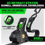 Rhino USA Selbstaufrollende Spanngurte 2er-Pack – 540kg Bruchfestigkeit für sichere Ladungssicherung – Bild 2