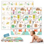HuBorns Krabbelmatte Baby 200x180 cm – Faltbar, Wendbar & Wasserdicht mit CE Zertifikat