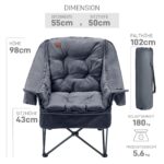 EVER ADVANCED Campingstuhl Faltbar 180kg – 2-in-1 Polsterung mit Kühltasche & Getränkehalter – Bild 8