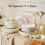 Redchef 16-teiliges Kochgeschirrset mit Antihaft-Keramik & abnehmbaren Griffen – Stapelbar – Bild 2