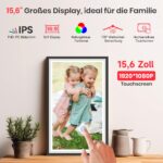 Yalilia 15,6 Zoll Digitaler Bilderrahmen mit 64GB – FHD Touchscreen & Frameo-App – Bild 4