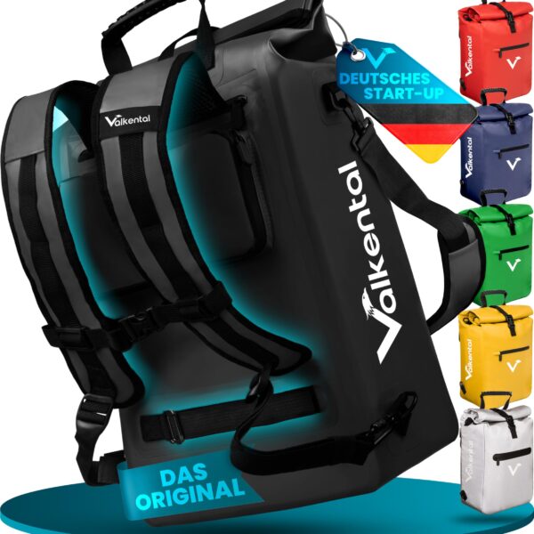 Valkental 3in1 Fahrradtasche 25L – Gepäckträger, Rucksack & Umhängetasche in einem