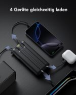 VRURC Powerbank 20000mAh mit 4 integrierten Kabeln – 22,5W Schnellladung für alle Geräte – Bild 7