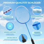 HIRALIY Badminton 4er-Set – Leichte Schläger mit 12 Federbällen für Familie & Anfänger – Bild 2