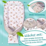 balelu Babynest 100x58 cm – OEKO-TEX Baumwolle, maschinenwaschbar für Neugeborene – Bild 2
