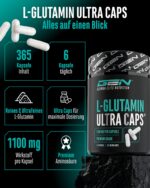 L-Glutamin Ultra Caps 365 Kapseln – 6600 mg Tagesportion hochdosiert für Sportler – Bild 2