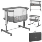 Lionelo Aurora 3in1 Babybett bis 9 kg – Beistellbett, Wiege & Stubenwagen mit Höhenverstellung