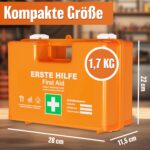 HELDENWERK® Erste-Hilfe-Kasten DIN 13157:2021 mit Wandhalterung – Verbandskasten für Betrieb & Haushalt – Bild 6