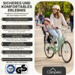 Campela Kinderfahrradsitz 9–22 kg mit TÜV – Sicherer Fahrradsitz für Kinder ab 9 Monaten – Bild 2