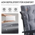 EVER ADVANCED Campingstuhl Faltbar mit 4-fach verstellbarer Rückenlehne – bis 150 kg – Bild 5