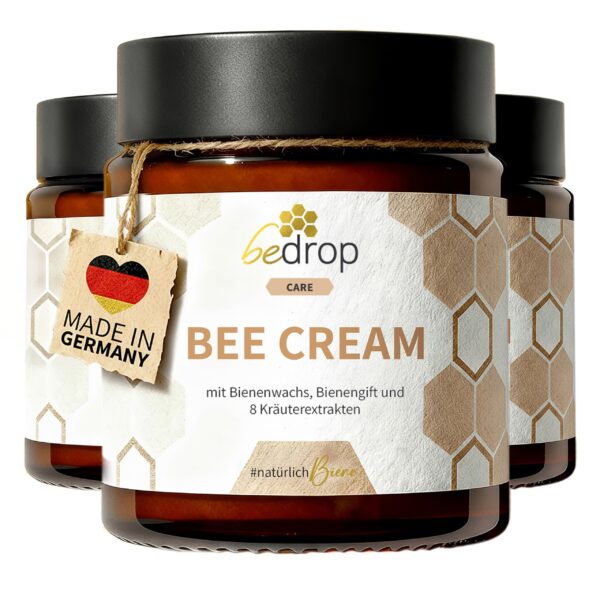 bedrop Bee Cream Bienengiftsalbe 3x100g – Hochdosiert mit Bienenwachs & Kräuterextrakten
