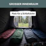 JUSTCAMP Scott 4 Dark – Kuppelzelt für 4 Personen mit Lichtschutz & Vorraum – Bild 4