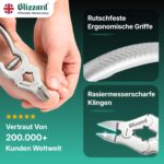 Blizzard Fussnagelzange 15 cm mit Pufferfeder – Profi Edelstahl Pediküre Werkzeug für dicke Nägel – Bild 3