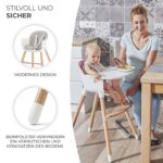 Kinderkraft SIENNA 2-in-1 Hochstuhl mit Holzbeinen – Kinderhochstuhl ab 6 Monate bis 4 Jahre – Bild 7
