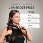 hihair Glätteisen mit Gleam-Flow Ionen-Technologie & LCD-Display – Schnelles Styling für seidig glattes, glänzendes Haar – Bild 2