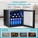 EUHOMY Getränkekühlschrank 36L – Mini Bierkühler mit Glastür & Touch-Control für Büro – Bild 5