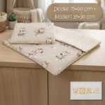 Totsy Baby Babydecke 75×60 cm mit Kissen – Zweiseitig Baumwolle & Plüsch für Neugeborene – Bild 3