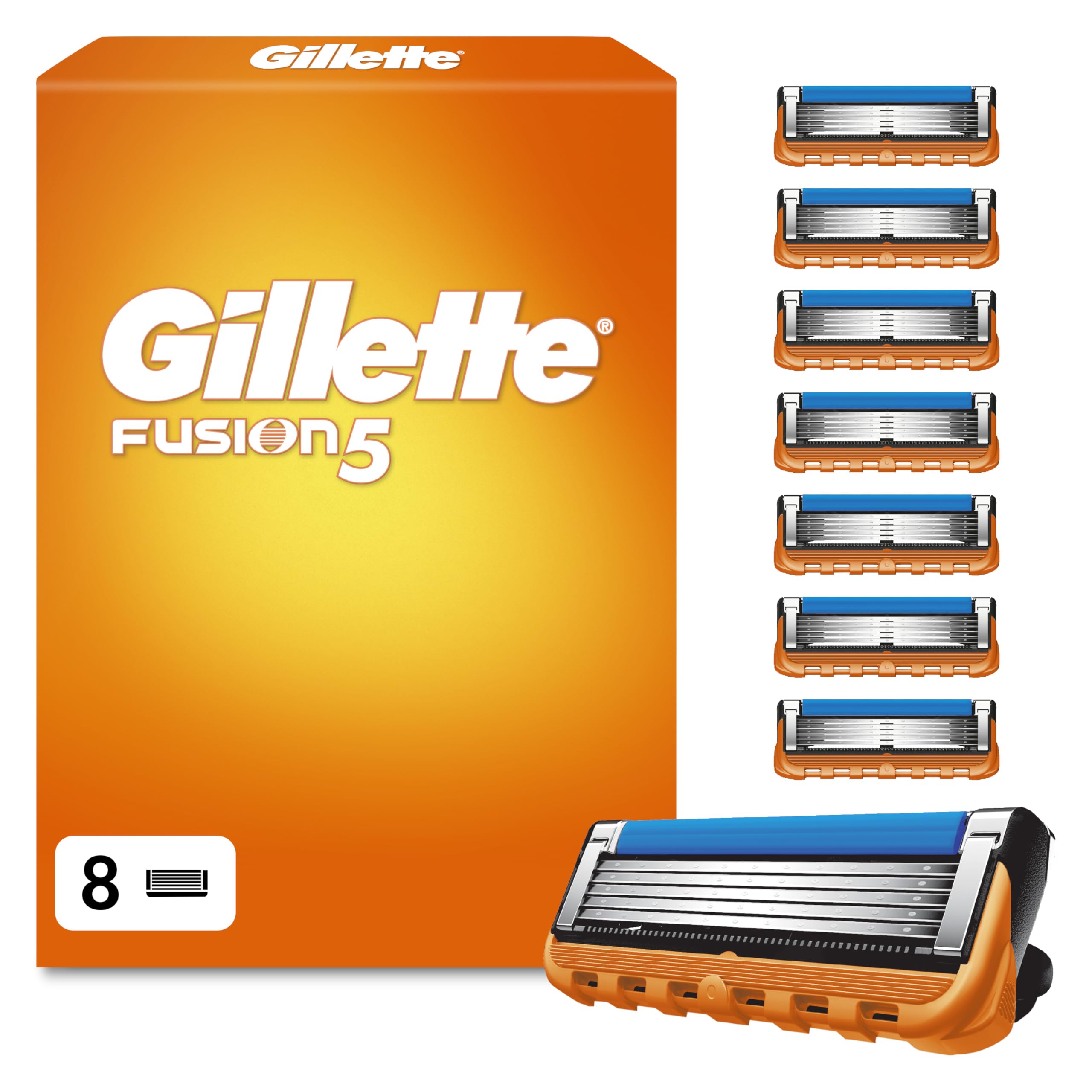 81f2USlBePL._SY2560_.jpg Gillette Fusion5 Power Rasierklingen für Herren, 8er Pack – Gründliche & komfortable Nassrasur – Bild 1