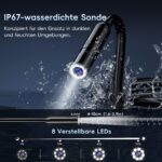 10m Endoskopkamera 1080P HD mit 8 LED – IP67 Inspektionskamera für Rohre & Autowartung – Bild 4