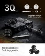 SONGMICS Hantelset 50 kg mit Gusseisen – Verstellbare Kurzhanteln für Kraft & Fitnesstraining – Bild 5