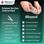 Blizzard Fussnagelzange 15 cm mit Pufferfeder – Profi Edelstahl Pediküre Werkzeug für dicke Nägel – Bild 6
