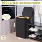 efluky Gelber Sack Ständer 100L – Mülleimer mit Deckel & Rückentür für Küche – Bild 2