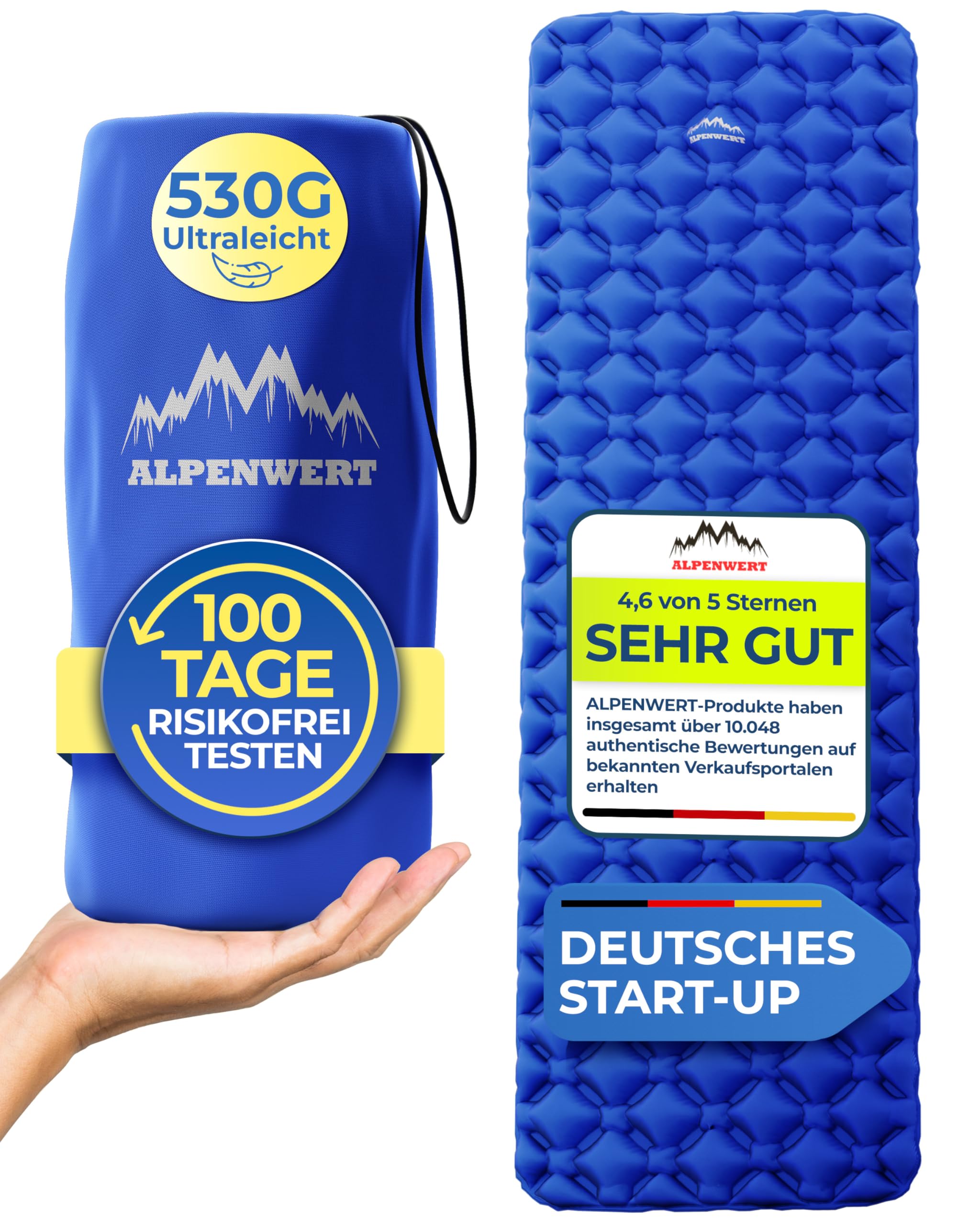 81fd7TsJjSL._SY2560_.jpg Alpenwert Isomatte Outdoor – Ultraleichte Aufblasbare Schlafmatte für Camping & Trekking – Bild 1