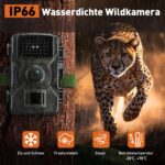 HSSNS Wildkamera 60MP 4K – Tierüberwachung mit Nachtsicht & IP66 Schutz – Bild 3