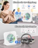 Greadio Bluetooth CD-Player Tragbar mit Fernbedienung – HiFi-Sound & FM-Radio Weiss – Bild 3