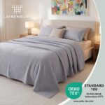LAYNENBURG Premium Musselin Tagesdecke 150x200 cm – 100% Baumwolle, 4-lagig – Bild 2