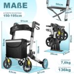 KESSER Aluminium-Rollator faltbar – leicht, höhenverstellbar & sicher für Senioren – Bild 2