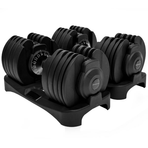 BRAINGAIN Verstellbare Hanteln 24 kg – 15 Gewichtsstufen mit Smart-Click-Technologie