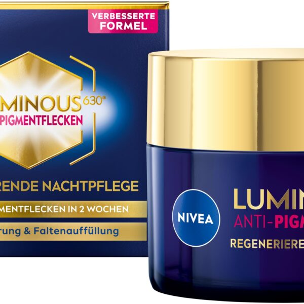 NIVEA Cellular Luminous 630 Anti Pigmentflecken Nachtcreme – Regeneration für ebenmässige Haut
